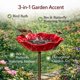 thumbnail image 4 of Estaca jardín flor metal hecha mano baño abejas cuenco agua pájaros resistente intemperie, 4 of 6