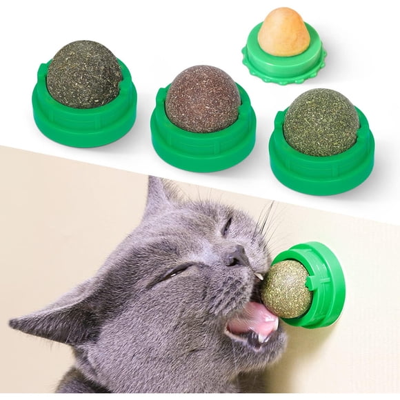 Pelotas para gatos Potaroma, 4 unidades con catnip natural y energía