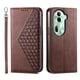 thumbnail image 2 of Funda Flip FOXDOCK para OPPO Reno 11 5G , Estilo Billetera con Diseño Rombo, Correa de Mano y Soporte, Uso Diario, 2 of 6
