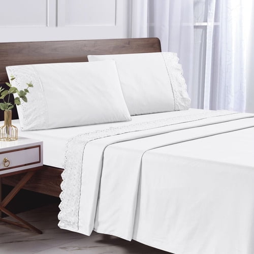 Sabana Andes Microfibra Broderie Blanco King