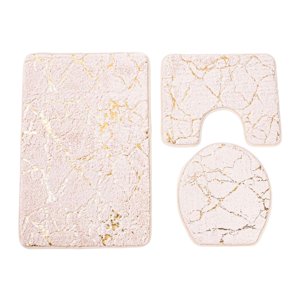 Magideal - Juego De Alfombrillas De Baño De 3 Uds., Decoración Lavable Antideslizante, Alfombrilla De Baño, Alfombrilla De Contorno Transpirable, Alfombrilla De Beige