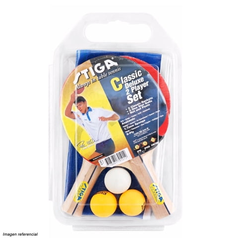 Set Tenis De Mesa Stiga Classic 2 Paletas - 3 Pelotas -1 Red