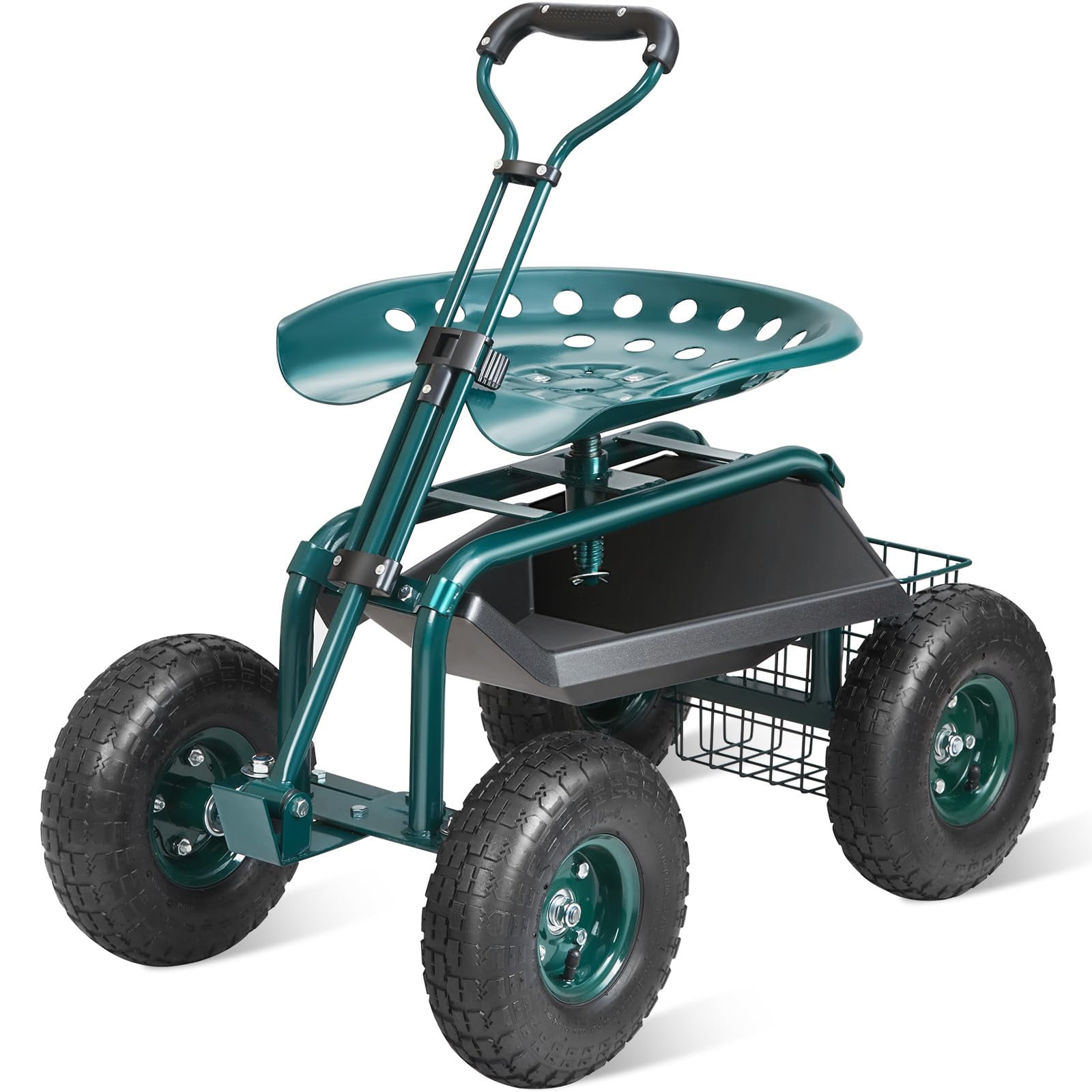 Silla De Trabajo Rodante Con Ruedas Vevor Para Carrito De Jardín, Color Verde