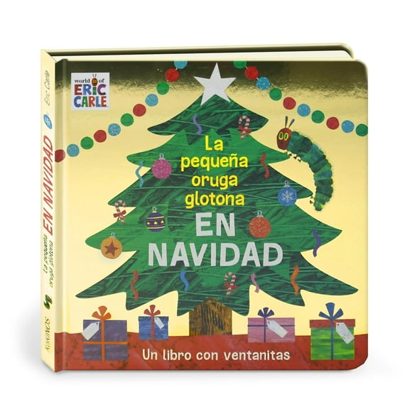 La pequeña oruga glotona en navidad blanco