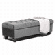 thumbnail image 2 of Banqueta Capitone Felpa Gris, 2 of 2