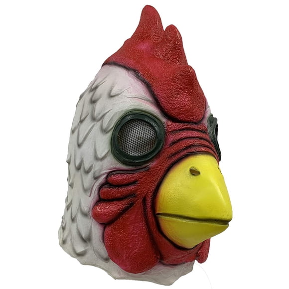 Máscara de látex con forma de gallo con la cabeza completa para cosplay de Halloween