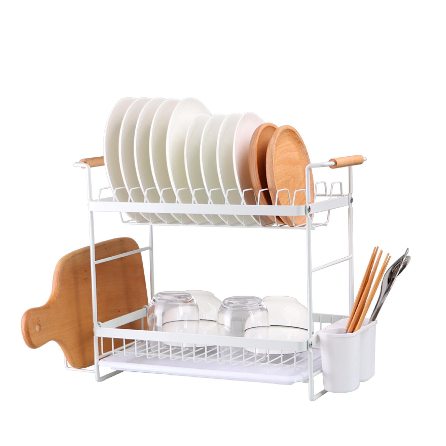 Simplit - Secaplatos Escurridor Acero Inox Bilbao 2 Niveles Blanco