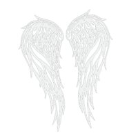 Magideal - Par Colgante De Ala De Ángel Decoración Artesanía De Estilo Vintage Escultura De Arte De Pared Grabada Rústica Para Estatua Jardín Interior Sala De , Blanco