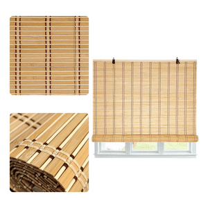 Homebrandt - Cortina De Bambú Persiana Bicolor 120X180 Con Diseños Roller