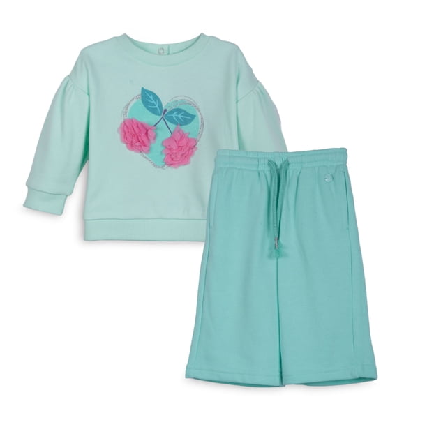 Buzo Bebé Niña Cuello Redondo Diseño Cerezas Menta Pillin