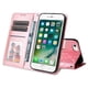 thumbnail image 3 of Funda tipo cartera FOXDOCK para iPhone 6/6s , diseño girasol en relieve, cuero PU, cierre magnético, soporte y tarjetero, 3 of 5