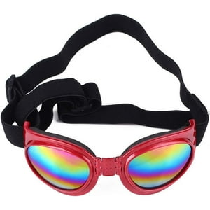 Defensor - Lentes (Gafas) De Sol Uv. Perro Mascotas Mediana A Grandes, Color Rojo