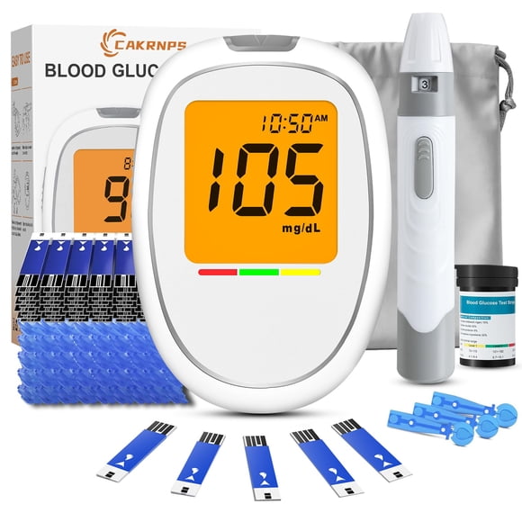 Kit de Medidor de Glucosa CAKRNPS con 50 Tiras y 50 Lancetas