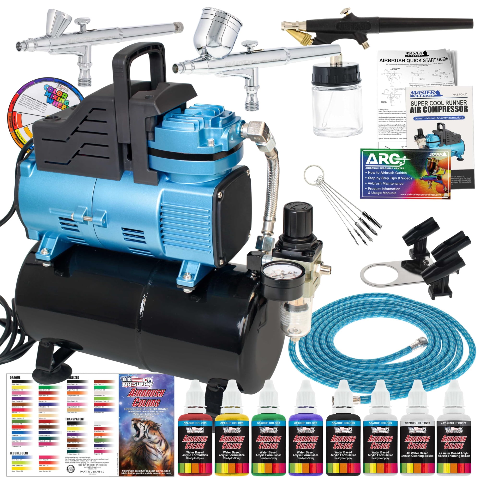 Kit De Sistema De Aerografía Master Airbrush Cool Runner Con Tanque