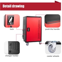 M&Ms - 32 Bay Mobile School Charging Cart Station For Chromebook, Tablet And Laptop Computer With Power Strip Included, Assembly Required-Black