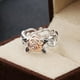 thumbnail image 4 of 1pc Elegant Rose Gold Flower Ring - Universal Color Separation Engagement Ring for European and American Women, 4 of 4