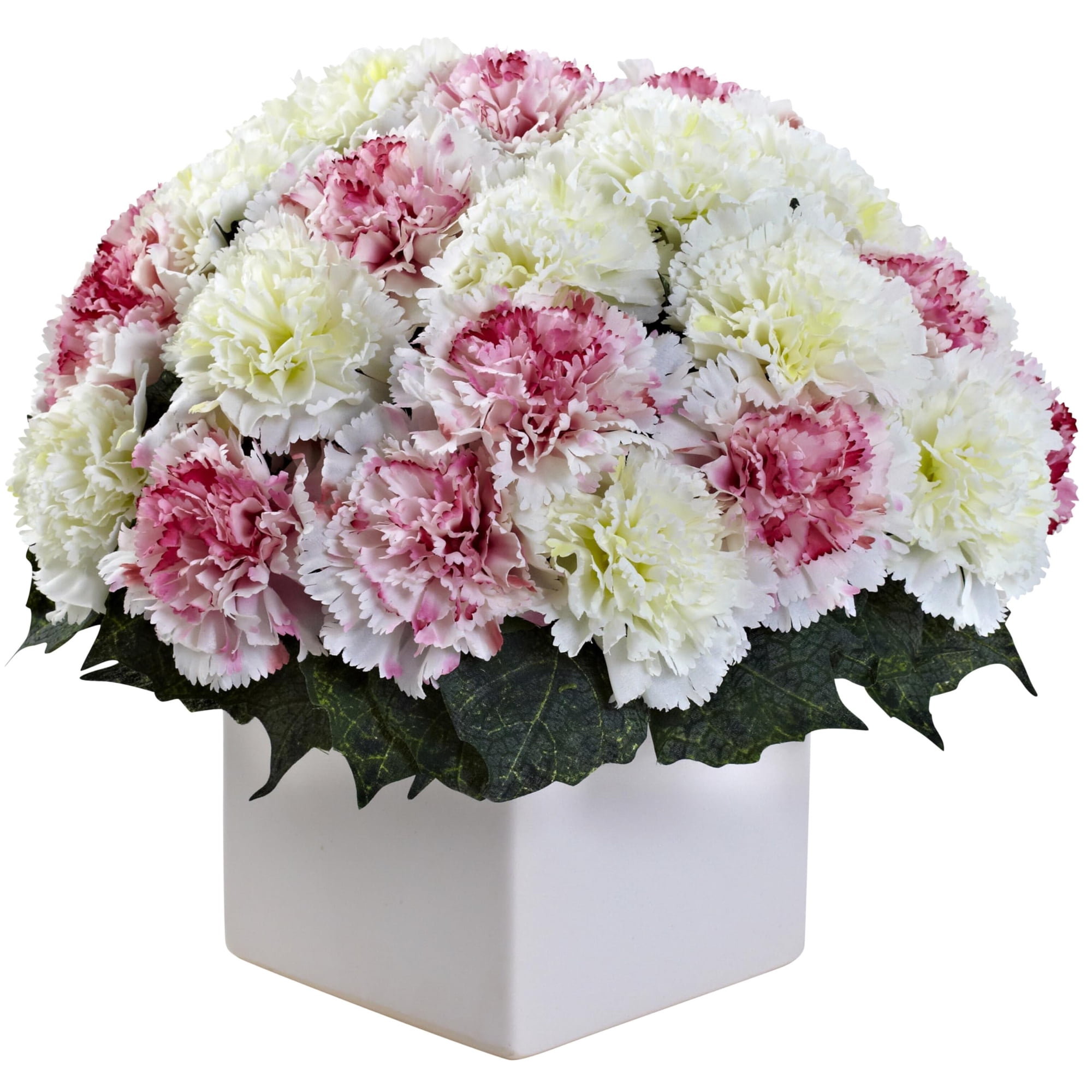 Nearly Natural - Arreglo Floral De Clavel Casi Natural, Color Rosa Crema