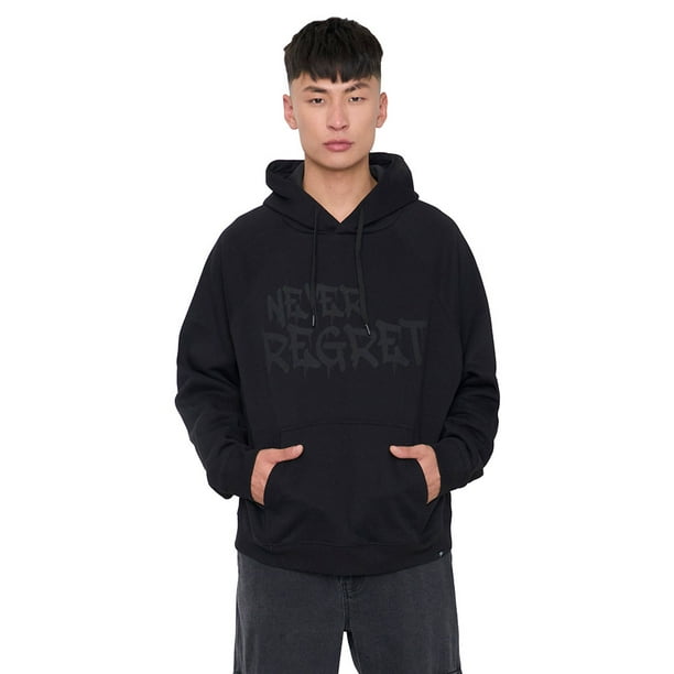 Polerón Hombre Hood Print Urbana Negro Corona