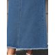 thumbnail image 5 of INSPIRE CHIC Falda de Mezclilla para Mujer Maxi Línea A de Cintura Alta con Dobladillo Sin Acabado Falda Casual de Jean L Azul, 5 of 6