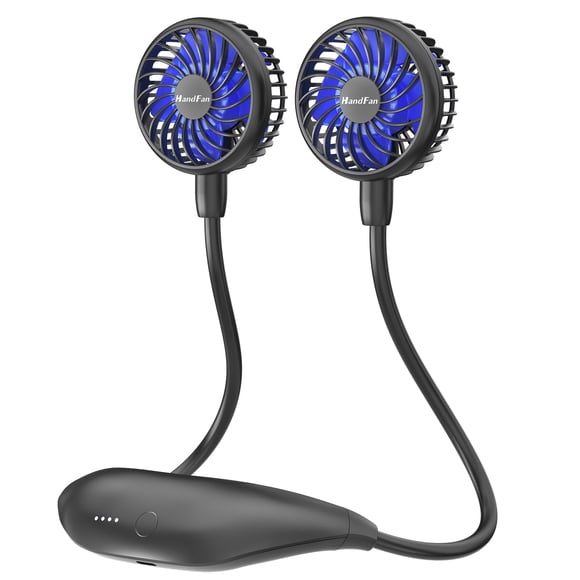 Ventilador de cuello HandFan 5000 mAh, recargable, 26 horas, portátil, negro