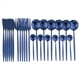 thumbnail image 1 of XmhyTop Juego de Cubiertos de Cocina de 24 Piezas, Inoxidable, Color Azul, Ideal para Hogares y Eventos, 1 of 5