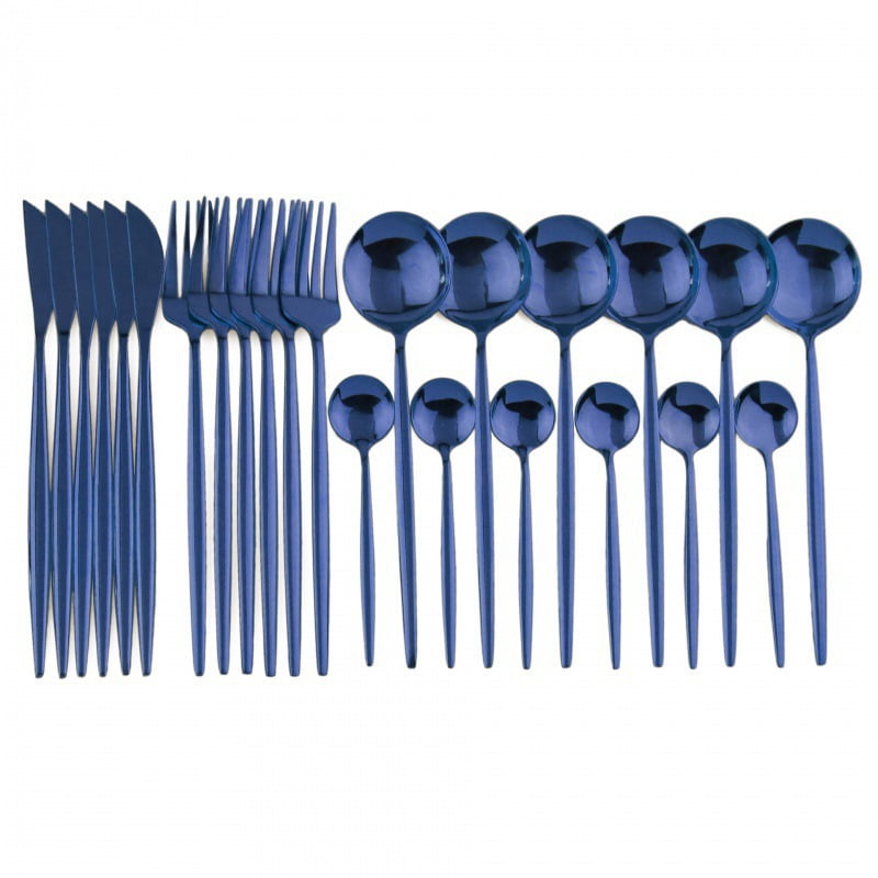 Xmhytop Juego De Cubiertos De Cocina De 40 Piezas, Inoxidable, Color Azul, Ideal Para Hogares Y Eventos