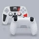 thumbnail image 4 of Funda para controlador de PlayStation 5, funda de silicona antideslizante para el mando de PS5 con tapones para el pulgar, protectores para el joystick y adhesivo envolvente para la funda-Blanco, 4 of 8