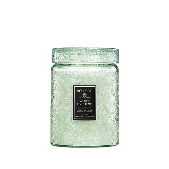 Vela Voluspa White Cypress, 532 ml, 100 h de duración