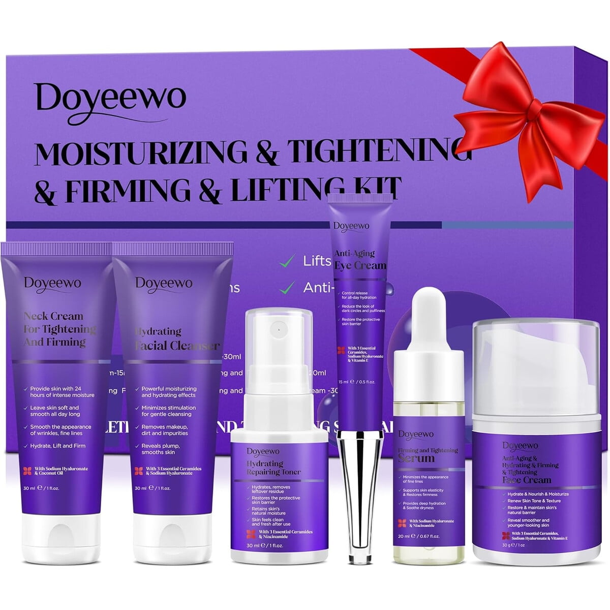 Set Cuidado Facial Doyeewo 6pcs Retinol Ácido Hialurónico