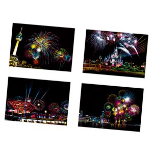 Bothyi - 4X Tarjeta De Papel Para Rascar Adorno Graffiti Tarjeta De Papel Dibujo Arte Artesanía Estilo B