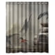 thumbnail image 1 of Cortina de ducha con diseño de animales, juego de cortinas de baño con ganchos, tamaño 60 x 72 pulgadas, 1 of 3