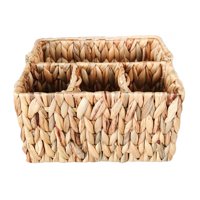 Bothyi - Estilo Pastoral Tejido Del Organizador De La Cesta De Los Artículos De Tocador De 4 Compartimentos Para Los Dormitorios