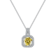 thumbnail image 1 of Collares Azul/amarillo/rosa para Mujer, Collares de Diamante Talla Redonda VVS1 de 1 Uds Color D, Collares con Colgante de Moissanita de Plata Esterlina 925 para Mujer con Certificado, 1 of 9