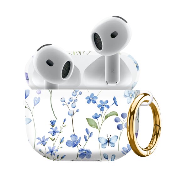 Funda para AirPod 4 LienWex con flores acuareladas y llavero