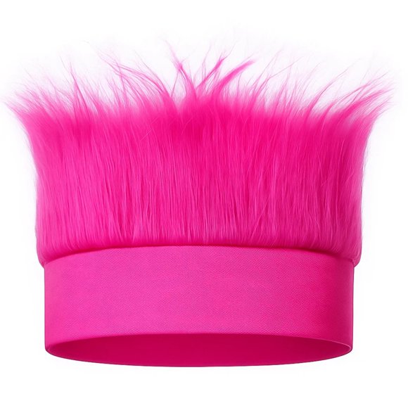 Peluca de Diadema CHAKAKA Rosa Intenso Peluda para Disfraz de Fiesta