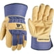 thumbnail image 1 of Guantes de trabajo Wells Lamont de piel de alta resistencia, color azul palma/marrón, talla M, 1 of 7