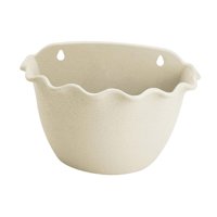 Ioensy - Maceta Para Colgar En La Pared, Macetero De Pared, Cubo Para Barandilla, Valla Interior Y Exterior, Color Beige Y Blanco