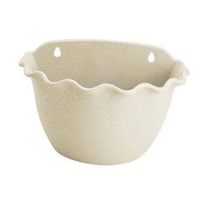 Ioensy - Maceta Para Colgar En La Pared, Macetero De Pared, Cubo Para Barandilla, Valla Interior Y Exterior, Color Beige Y Blanco