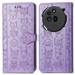 Funda Cartera Foxdock Para Nothing Phone 3A Pro , Flip Pu Con Relieve De Gatos Y Perros, Tarjetero Y Soporte