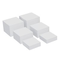 Magideal - 6 Soportes De Exhibición De Acrílico, Juego De Exhibición De Mesa De Postres, Elevadores De Buffet Anidados De Exhibición De Cubos De Acrílico Para Co Blanco