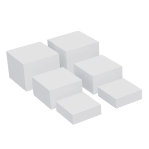 Magideal - 6 Soportes De Exhibición De Acrílico, Juego De Exhibición De Mesa De Postres, Elevadores De Buffet Anidados De Exhibición De Cubos De Acrílico Para Co Blanco