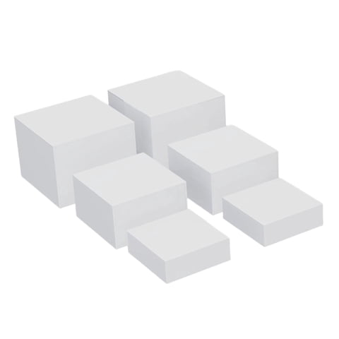 Magideal - 6 Soportes De Exhibición De Acrílico, Juego De Exhibición De Mesa De Postres, Elevadores De Buffet Anidados De Exhibición De Cubos De Acrílico Para Co Blanco