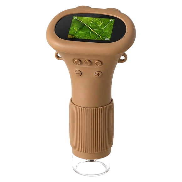 Microscopio Digital Infantil MamboKids 1000X Pantalla IPS 2 Pulgadas Café