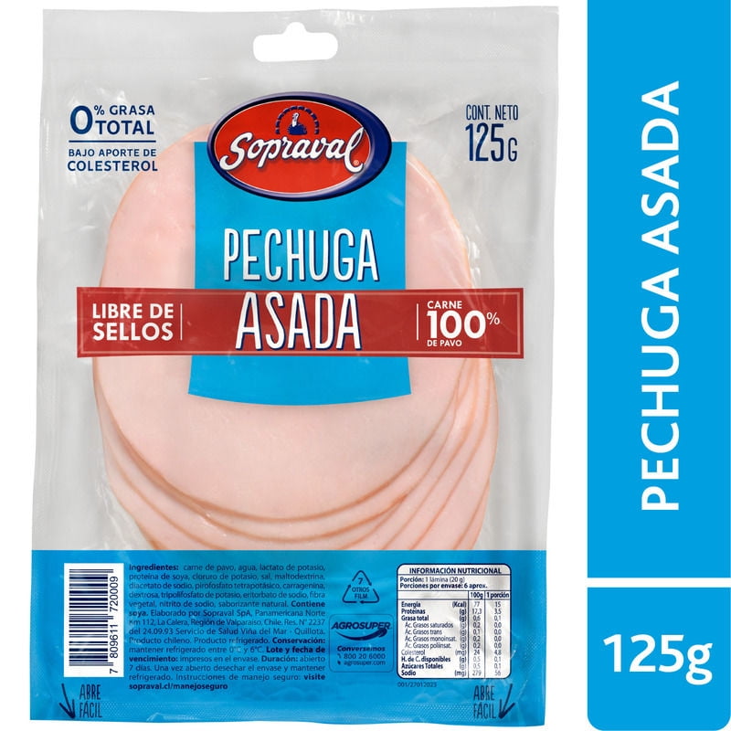 Pechuga De Pavo Asada 125 g Sopraval