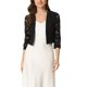 thumbnail image 1 of INSPIRE CHIC Encogimiento de Encaje para Mujeres, Abierto al Frente, Manga 3/4, Floral, Bolero Corto para Oficina de Navidad, Talla XS, Negro, 1 of 6