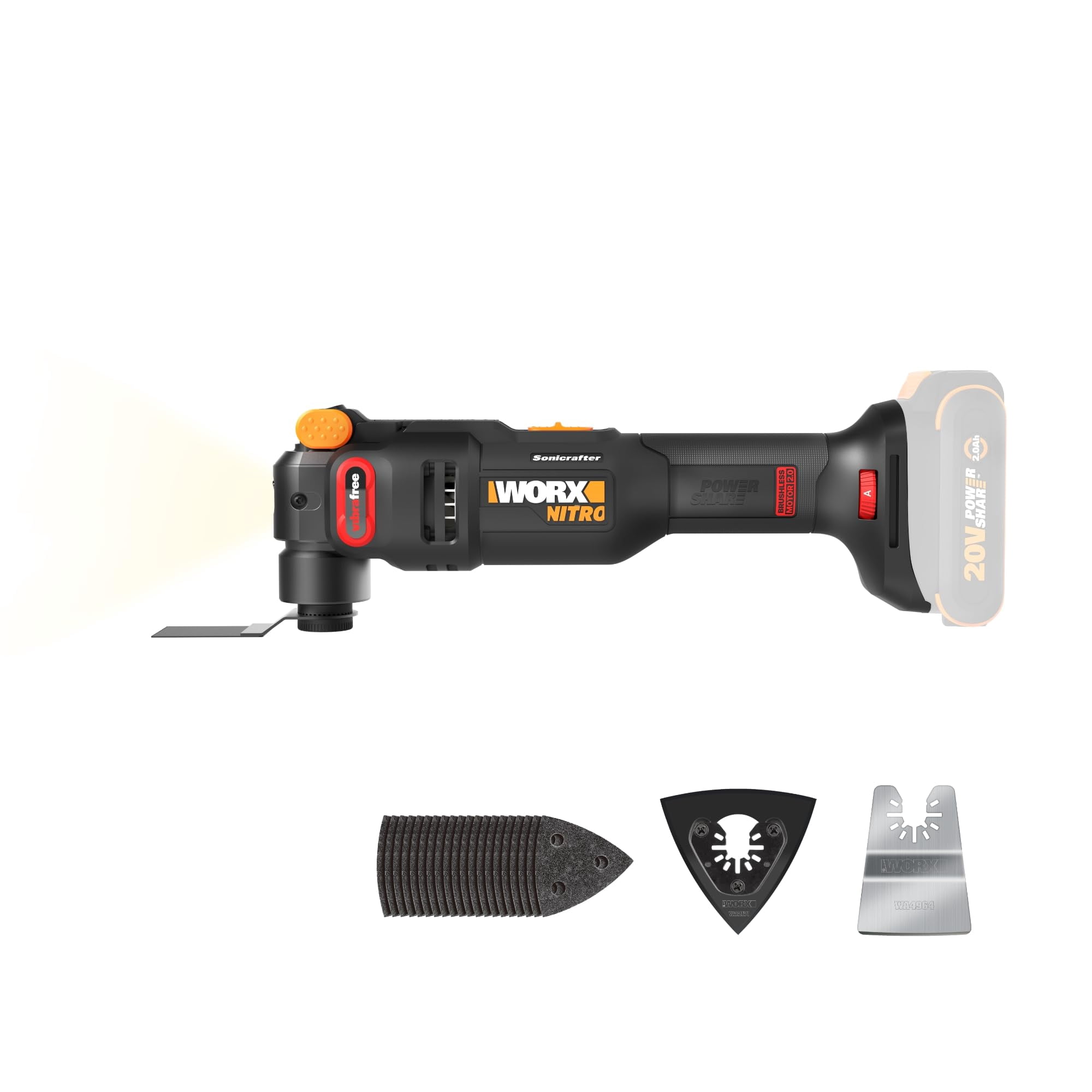 Herramienta Multifunción Worx Nitro 20v Inalámbrica Vibrafree 23 Piezas