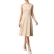 thumbnail image 1 of INSPIRE CHIC Vestido Casual de Negocios para Mujeres sin Mangas Cuello de Barco Línea A Vestidos de Trabajo Midi XS Beige, 1 of 6