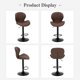 thumbnail image 4 of Taburetes de Bar COLAMY Juego de 2 Giratorios Ajustables Marrón, 4 of 4