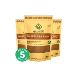 Ambrosia Spa - Pack 5, Harina De Linaza 500Gr