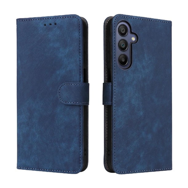 Funda Billetera para Samsung Galaxy A17 5G con Soporte - Cartera de Cuero con Ranuras Azul